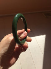 Load image into Gallery viewer, 57.4m certified 100% Natural dark green/black nephrite (碧玉)  bangle HT168-8-3907
