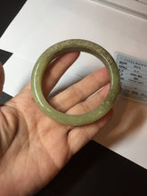 Load image into Gallery viewer, 58.4mm certified Type A 100% Natural yellow/brown flying dandelions nephrite Jade bangle HF80-0469
