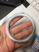 Load image into Gallery viewer, 58.7mm Certified Type A 100% Natural green white slim round cut Jadeite Jade bangle Y169-3693
