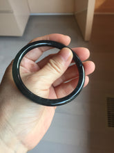 Load image into Gallery viewer, 57mm Type A 100% Natural icy black(冰乌鸡) blue gray Guatemala Slim Round Cut Jadeite Bangle PJ149-1379
