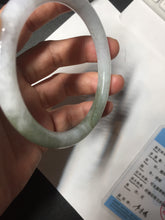 Load image into Gallery viewer, 58.7mm Certified Type A 100% Natural green white slim round cut Jadeite Jade bangle Y169-3693
