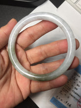 Load image into Gallery viewer, 58.7mm Certified Type A 100% Natural green white slim round cut Jadeite Jade bangle Y169-3693
