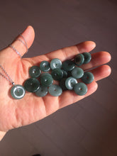 Load image into Gallery viewer, 13-17.5mm Type A 100% Natural blue light green dark green gray Guatemala Jadeite Jade Safety Guardian Button donuts Pendant group PH109
