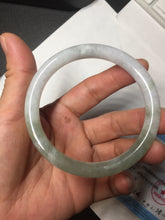 Load image into Gallery viewer, 58.7mm Certified Type A 100% Natural green white slim round cut Jadeite Jade bangle Y169-3693
