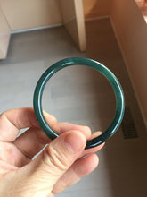 Load image into Gallery viewer, 卖了 58.3mm Type A 100% Natural icy black(冰乌鸡) blue gray Guatemala Slim Round Cut Jadeite Bangle PJ150-1376
