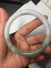 Load image into Gallery viewer, 58.7mm Certified Type A 100% Natural green white slim round cut Jadeite Jade bangle Y169-3693
