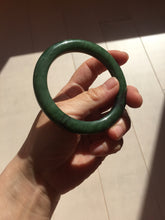 Load image into Gallery viewer, 57.3m certified 100% Natural dark green/black nephrite (碧玉)  bangle HT168-7-3894
