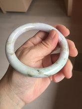 Load image into Gallery viewer, 58.5mm Certified Type A 100% Natural light green/sunny green/brown/black chubby round cut Jadeite bangle PD86-1096

