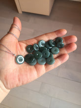 Load image into Gallery viewer, 13-17.5mm Type A 100% Natural blue light green dark green gray Guatemala Jadeite Jade Safety Guardian Button donuts Pendant group PH109
