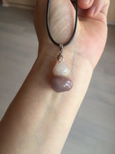 Load image into Gallery viewer, 100% natural icy purple/brown/red Quartzite (jinsi jade, 金丝玉) Golden Silk Jade gourd ( 葫芦, 福禄) pendant/handhold worry stone/desk decor SY73
