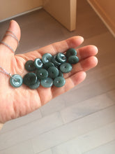 Load image into Gallery viewer, 13-17.5mm Type A 100% Natural blue light green dark green gray Guatemala Jadeite Jade Safety Guardian Button donuts Pendant group PH109

