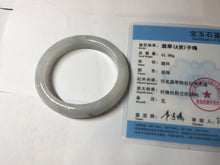Load image into Gallery viewer, 46mm Certified Type A 100% Natural icy watery light green white clear Jadeite Jade bangle BS88-6685
