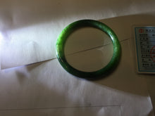 Load image into Gallery viewer, 60mm certified 100% Natural dark green/black round cut nephrite (碧玉) bangle HN104-9152
