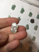 Load image into Gallery viewer, 100% natural type A icy watery jadeite jade green/white 3D PiXiu(貔貅) pendant group necklace F160
