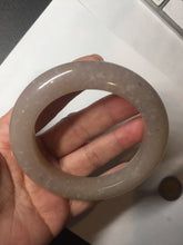 Load image into Gallery viewer, 56mm 100% natural light purple/pale pink/beige with flying snow Quartzite (Shetaicui jade) bangle SY76
