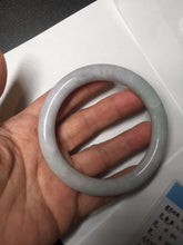 Load image into Gallery viewer, 58.5mm certified type A 100% Natural  light green/purple round cut Jadeite Jade bangle BM83-0021
