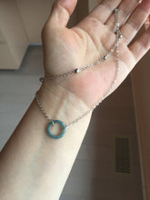 Load image into Gallery viewer, Double Layer  Necklace with 100% natural Type A dark Green blue Guatemala Jadeite ring Choker Style Upper Layer Necklace PH28
