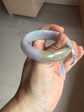 Load image into Gallery viewer, 47mm 100% natural Type A sunny green purple yellow brown oval jadeite bangle PD15
