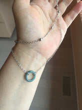 Load image into Gallery viewer, Double Layer  Necklace with 100% natural Type A dark Green blue Guatemala Jadeite ring Choker Style Upper Layer Necklace PH28
