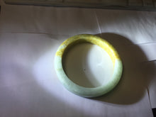 Load image into Gallery viewer, 59mm Type A 100% Natural light green/brown /yellow square Jadeite Jade bangle R101
