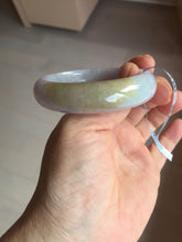 Load image into Gallery viewer, 47mm 100% natural Type A sunny green purple yellow brown oval jadeite bangle PD15
