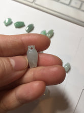 Load image into Gallery viewer, Type A 100% Natural icy watery light sunny green/white/purple jadeite Jade magnolia buds Pendant BF153
