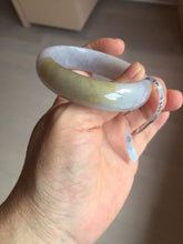 Load image into Gallery viewer, 47mm 100% natural Type A sunny green purple yellow brown oval jadeite bangle PD15
