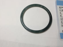 Load image into Gallery viewer, 55.7mm Type A 100% Natural dark green/blue/gray/black Guatemala slim round cut Jadeite bangle PJ108-5630
