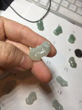 Load image into Gallery viewer, 100% natural type A icy watery jadeite jade green/white 3D PiXiu(貔貅) pendant group necklace F160

