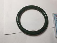 Load image into Gallery viewer, 61mm certified 100% Natural dark green/black round cut nephrite (碧玉) bangle HN105-9147
