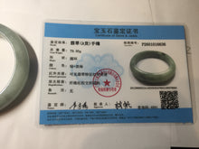 Load image into Gallery viewer, 58mm certified Type A 100% Natural light green gray chubby Jadeite Jade bangle BS115-6636
