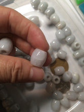 Load image into Gallery viewer, 12mm Type A 100% Natural white/light green/purple olive shape Jadeite Jade LuluTong (Every road is smooth) beads AX23 (Add on item)
