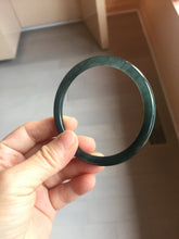 Load image into Gallery viewer, 卖了 60mm Type A 100% Natural icy black(冰乌鸡) blue gray Guatemala Slim Round Cut Jadeite Bangle PJ152-1378
