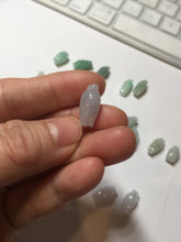 Load image into Gallery viewer, Type A 100% Natural icy watery light sunny green/white/purple jadeite Jade magnolia buds Pendant BF153
