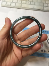 Load image into Gallery viewer, 55.7mm Type A 100% Natural dark green/blue/gray/black Guatemala slim round cut Jadeite bangle PJ108-5630
