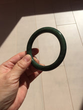 Load image into Gallery viewer, 56.6mm certified 100% Natural dark green/black nephrite (碧玉)  bangle HT168-5-3870
