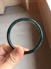 Load image into Gallery viewer, 58.8mm Type A 100% Natural icy black(冰乌鸡) blue gray Guatemala Slim Round Cut Jadeite Bangle PJ153-1373
