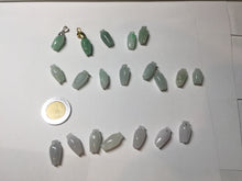 Load image into Gallery viewer, Type A 100% Natural icy watery light sunny green/white/purple jadeite Jade magnolia buds Pendant BF153
