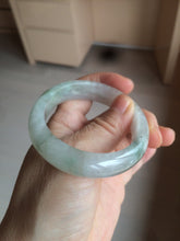 Load image into Gallery viewer, 51.5mm certified 100% natural Type A light green/white oval jadeite jade bangle AZ124-2782
