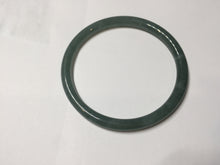 Load image into Gallery viewer, 56.3mm Certified Type A 100% Natura dark blue/green/gray/black Guatemala slim round cut Jadeite bangle PJ109-5626
