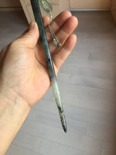 Load image into Gallery viewer, 18.5cm 100% Natural icy watery black/clear (水墨) Xiu Jade Serpentine hairpin AW29
