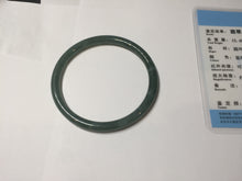 Load image into Gallery viewer, 56.3mm Certified Type A 100% Natura dark blue/green/gray/black Guatemala slim round cut Jadeite bangle PJ109-5626
