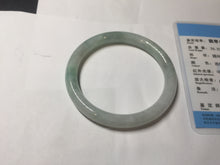 Load image into Gallery viewer, 57.5mm certified 100% natural Type A light green white round cut jadeite jade bangle PE11-3843
