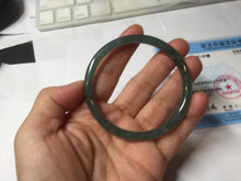 Load image into Gallery viewer, 56.3mm Certified Type A 100% Natura dark blue/green/gray/black Guatemala slim round cut Jadeite bangle PJ109-5626
