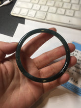 Load image into Gallery viewer, 62mm Certified Type A 100% Natural light green/blue/gray Guatemala slim round cut Jadeite bangle PE87-5527
