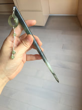 Load image into Gallery viewer, 18.5cm 100% Natural icy watery black/clear (水墨) Xiu Jade Serpentine hairpin AW29
