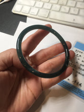 Load image into Gallery viewer, 62mm Certified Type A 100% Natural light green/blue/gray Guatemala slim round cut Jadeite bangle PE87-5527
