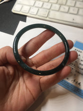 Load image into Gallery viewer, 62mm Certified Type A 100% Natural light green/blue/gray Guatemala slim round cut Jadeite bangle PE87-5527
