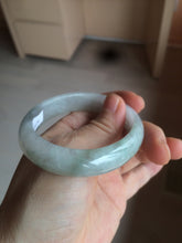 Load image into Gallery viewer, 51.5mm certified 100% natural Type A light green/white oval jadeite jade bangle AZ124-2782
