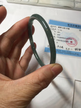 Load image into Gallery viewer, 56.3mm Certified Type A 100% Natura dark blue/green/gray/black Guatemala slim round cut Jadeite bangle PJ109-5626
